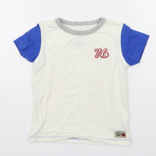 NEXT Boys White  Cotton Basic T-Shirt Size 2-3 Years Round Neck Pullover