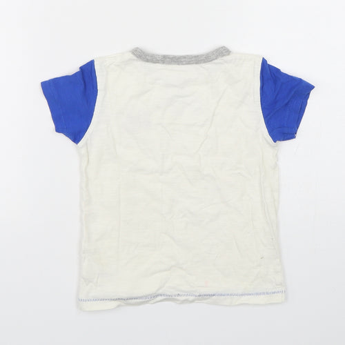 NEXT Boys White  Cotton Basic T-Shirt Size 2-3 Years Round Neck Pullover