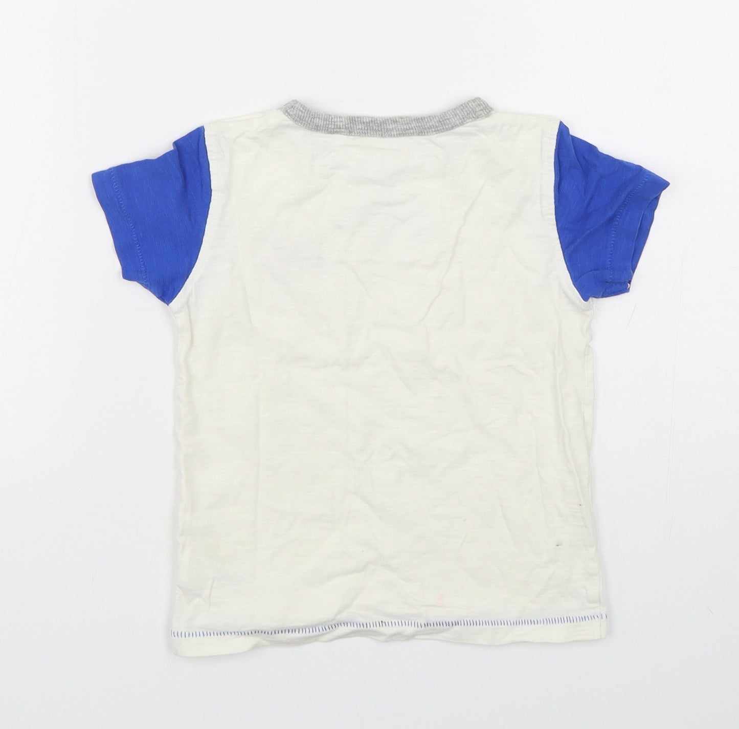 NEXT Boys White  Cotton Basic T-Shirt Size 2-3 Years Round Neck Pullover