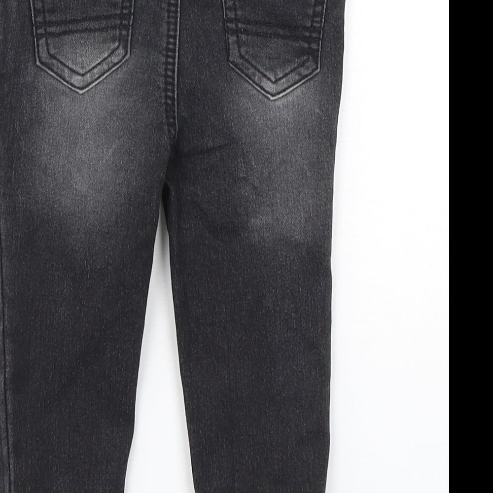 Primark Boys Black  Cotton Capri Jeans Size 9-12 Months  Snap