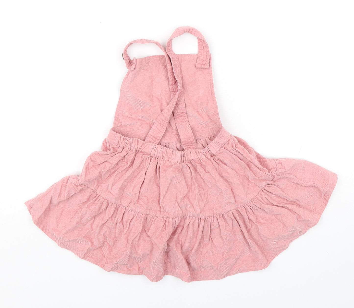 Monsoon Girls Pink  Cotton Pinafore/Dungaree Dress  Size 2-3 Years  Square Neck Pullover - Unicorn