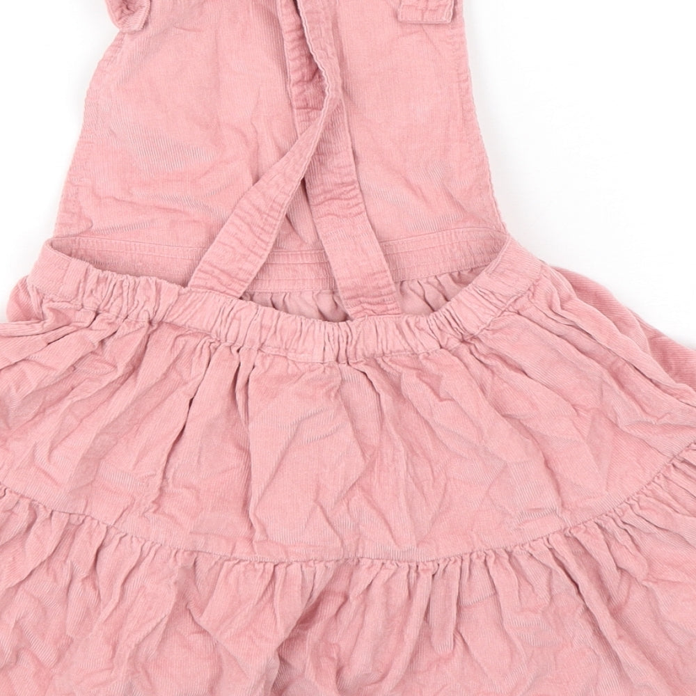 Monsoon Girls Pink  Cotton Pinafore/Dungaree Dress  Size 2-3 Years  Square Neck Pullover - Unicorn