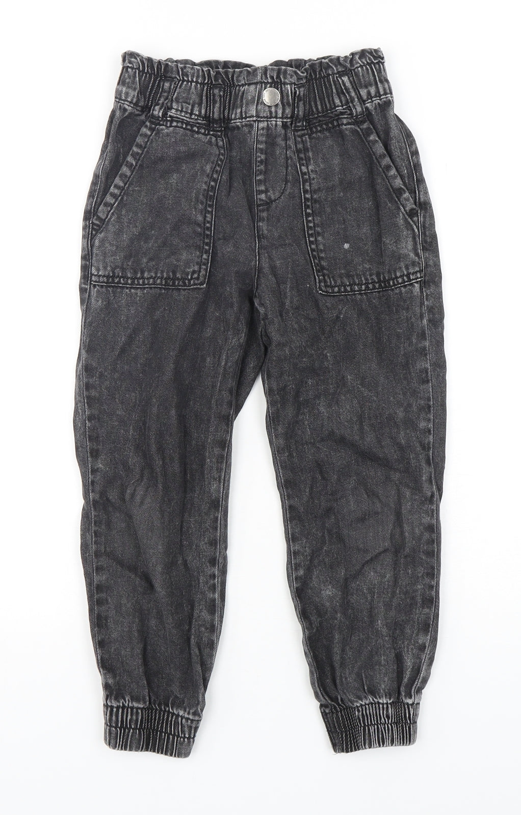 F&F Girls Black  Cotton Straight Jeans Size 5-6 Years  Regular