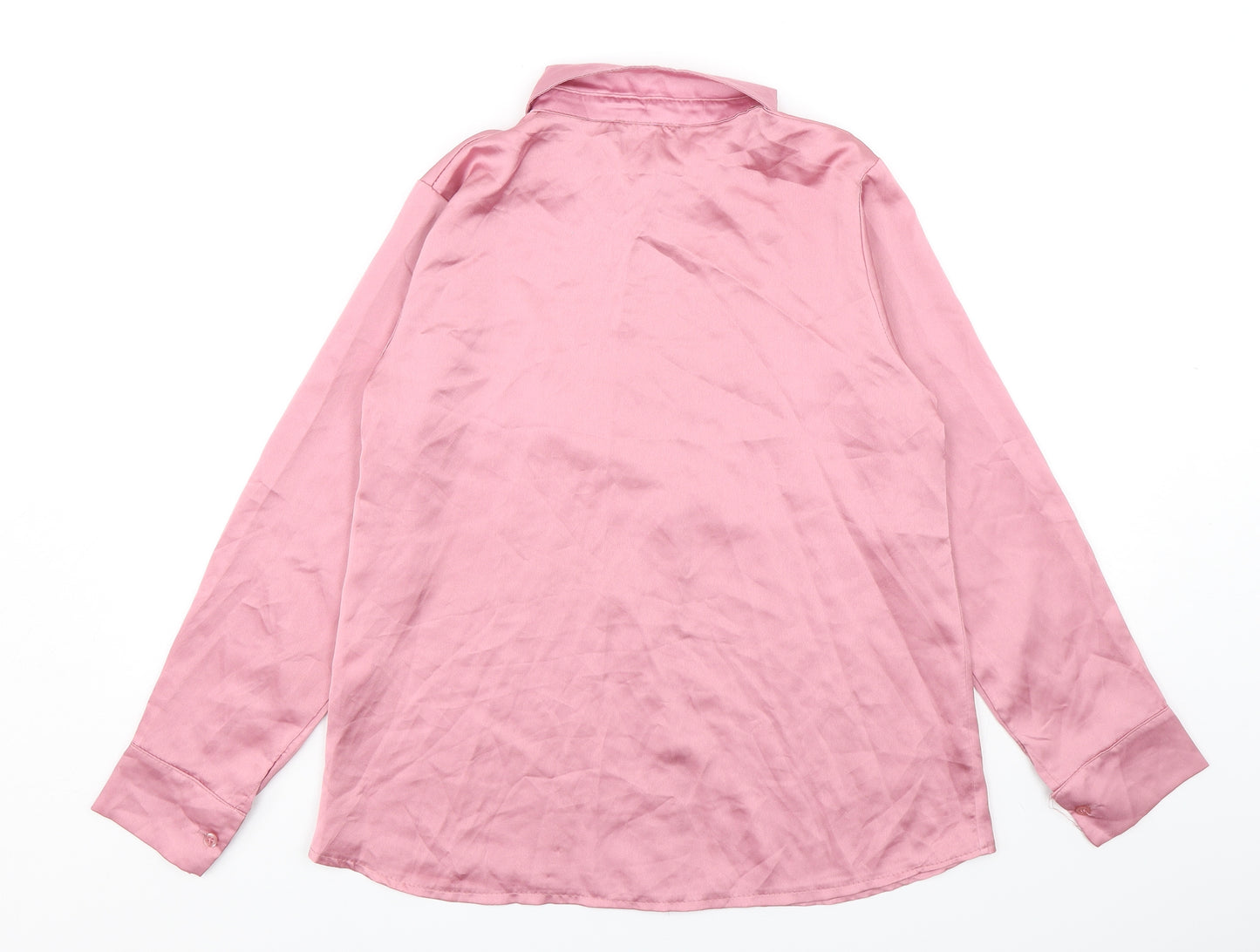 I SAW IT FIRST Womens Pink  Polyester Basic Button-Up Size 8 Collared