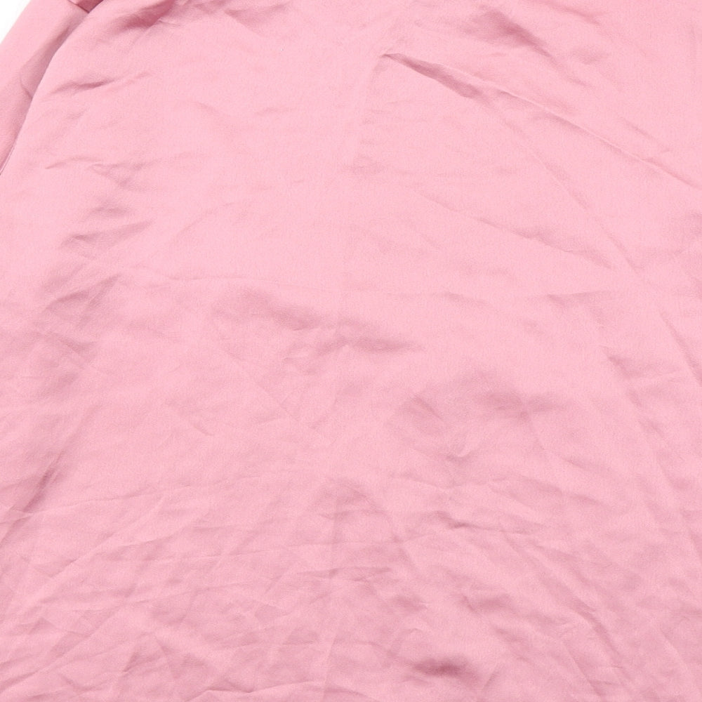 I SAW IT FIRST Womens Pink  Polyester Basic Button-Up Size 8 Collared