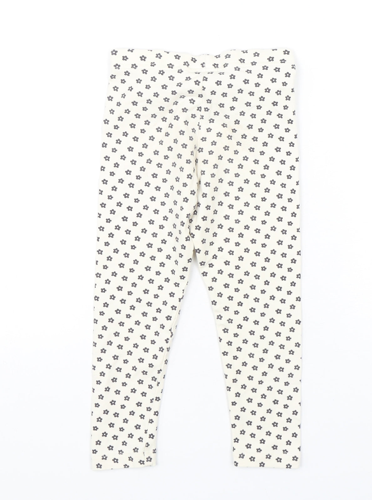 George Girls Beige Floral Cotton Sweatpants Trousers Size 3-4 Years  Regular  - Leggings
