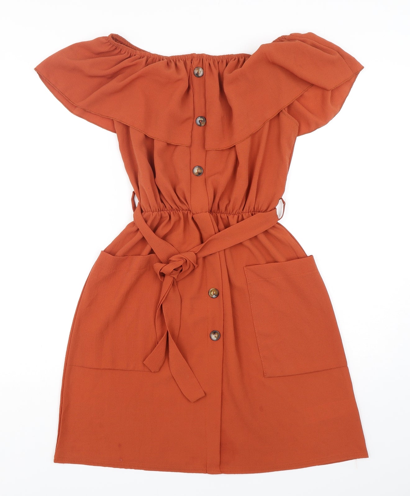 Quiz  Womens Brown  Polyester Sheath  Size 12  Boat Neck