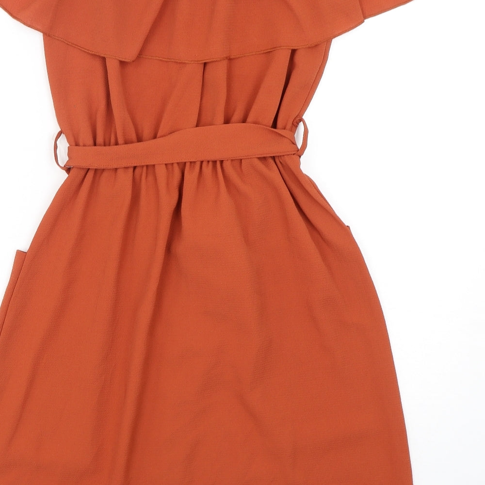 Quiz  Womens Brown  Polyester Sheath  Size 12  Boat Neck