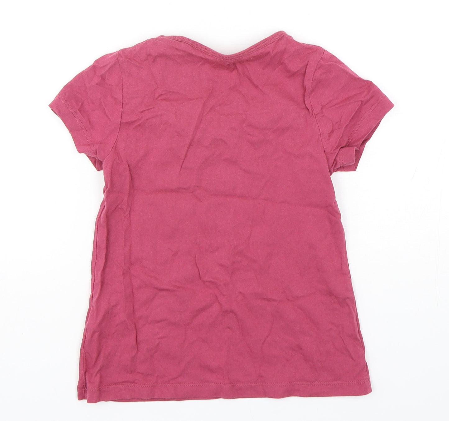 Lupilu Girls Purple  Cotton Basic T-Shirt Size 5-6 Years Round Neck Pullover