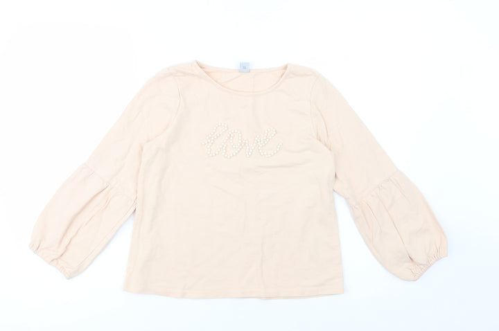 TU Girls Pink  Cotton Pullover Sweatshirt Size 8 Years  Pullover - Love