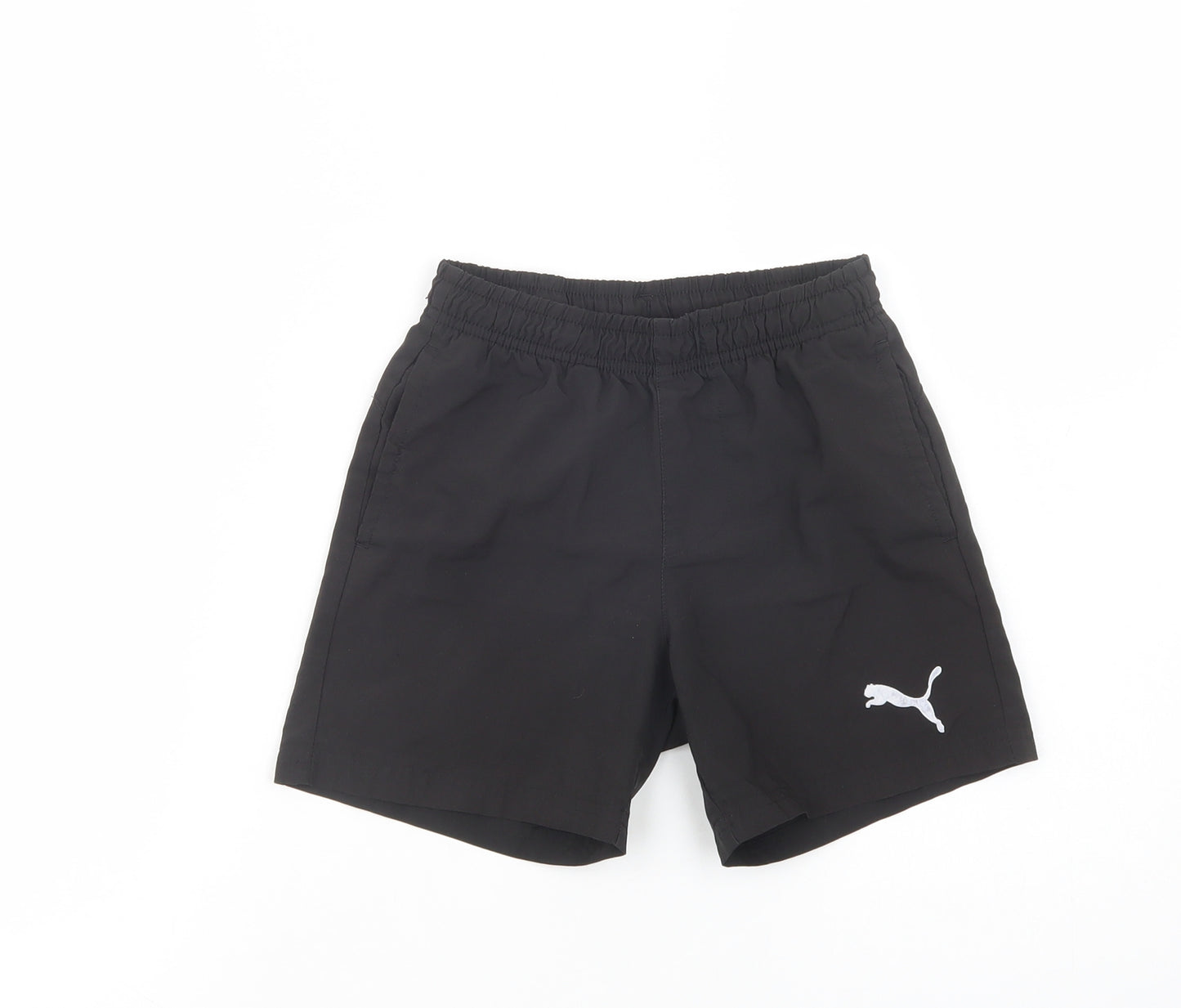 PUMA Girls Black  Polyester Sweat Shorts Size 7-8 Years  Regular
