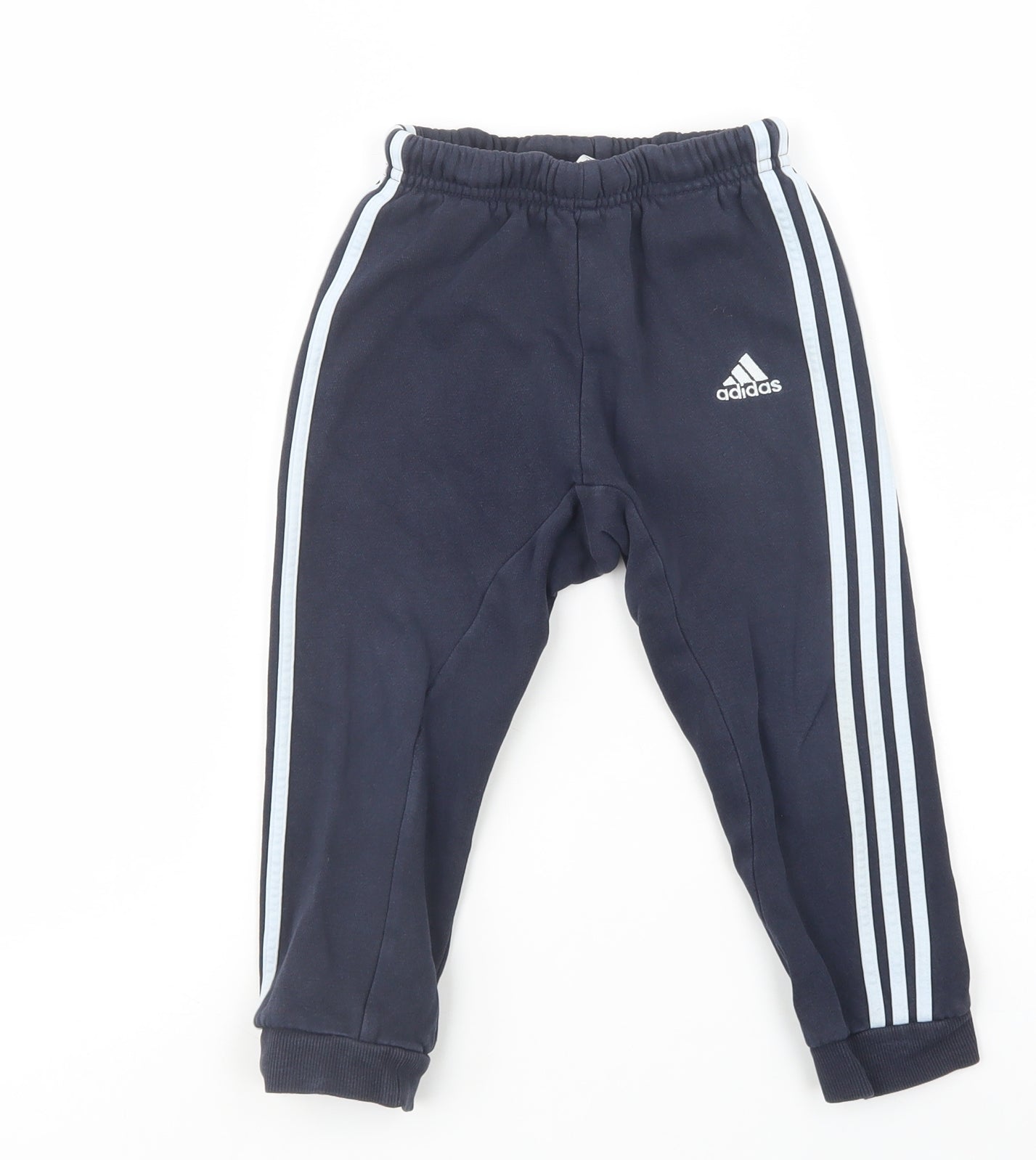adidas Boys Blue  Cotton Jogger Trousers Size 3-4 Years  Regular Drawstring