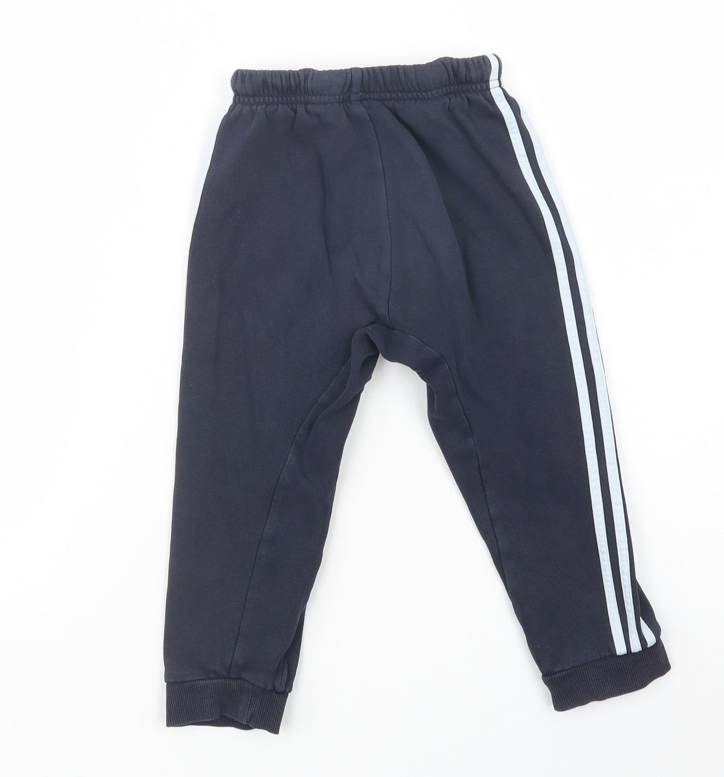adidas Boys Blue  Cotton Jogger Trousers Size 3-4 Years  Regular Drawstring