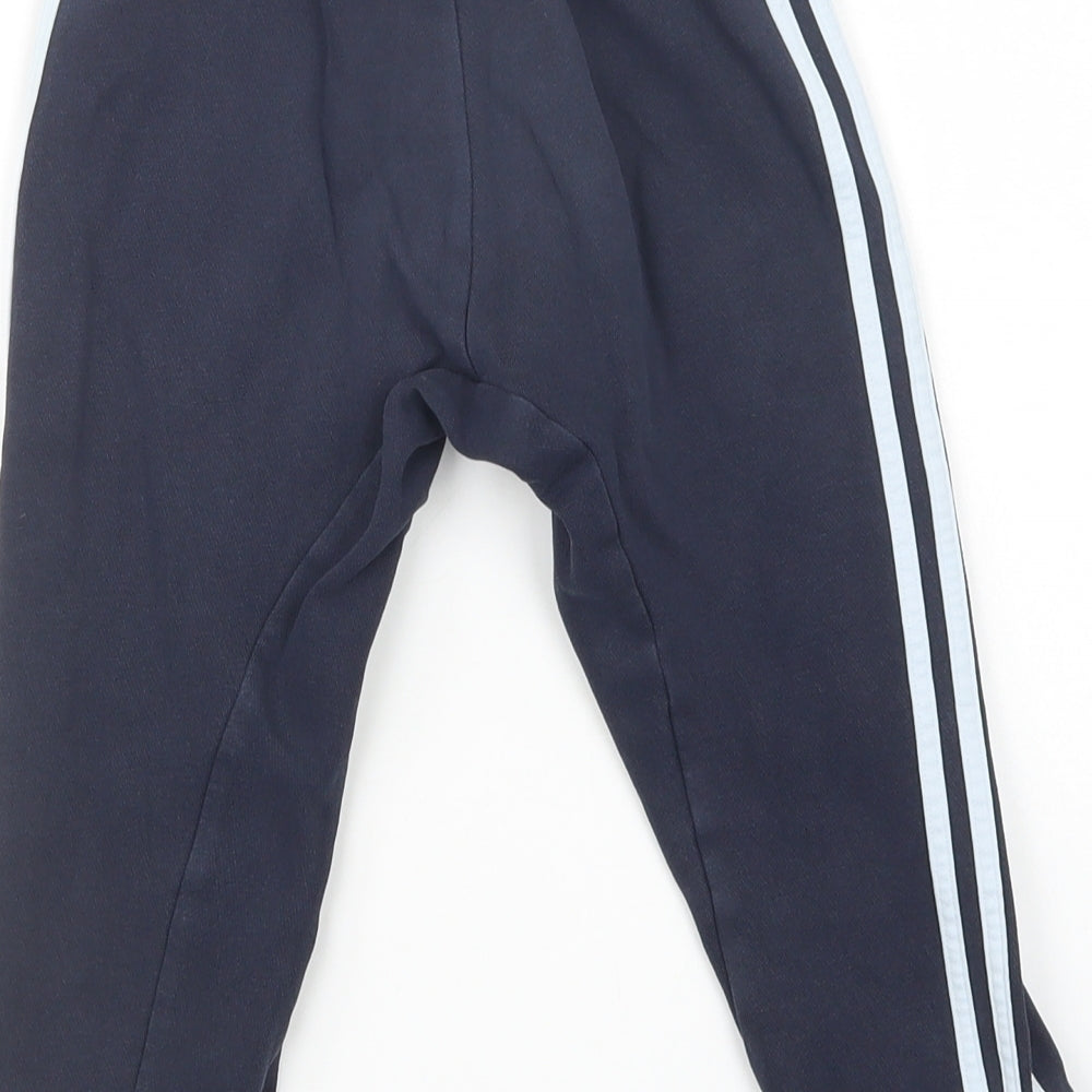adidas Boys Blue  Cotton Jogger Trousers Size 3-4 Years  Regular Drawstring