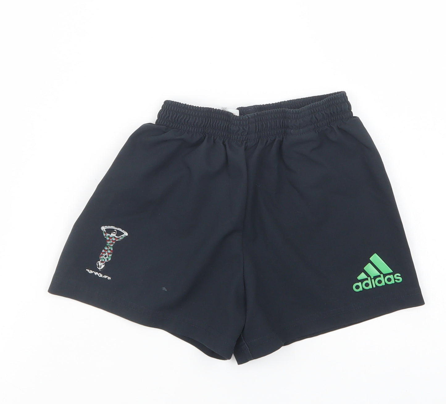adidas Boys Black  Polyester Sweat Shorts Size 5-6 Years  Regular  - Harlequins