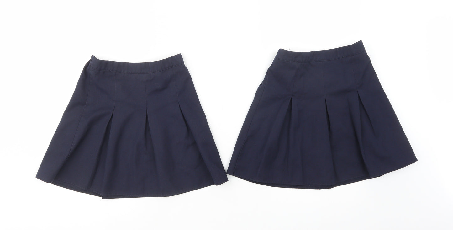 George Girls Blue  Polyester Pleated Skirt Size 5-6 Years  Regular Button - School Wear Set