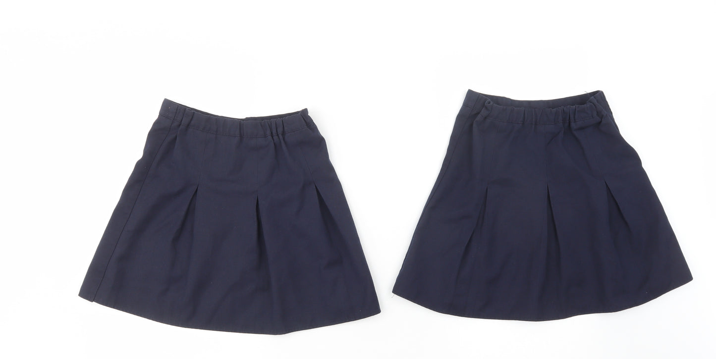 George Girls Blue  Polyester Pleated Skirt Size 5-6 Years  Regular Button - School Wear Set