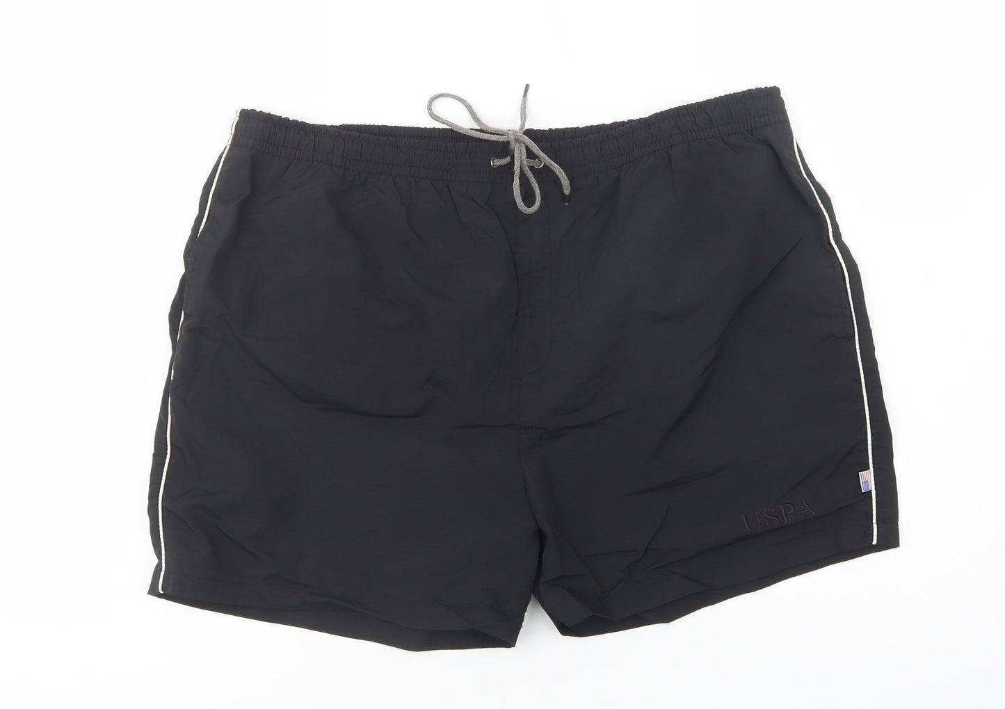 US Polo Assn. Womens Black  Nylon Bermuda Shorts Size L L4 in Regular Drawstring