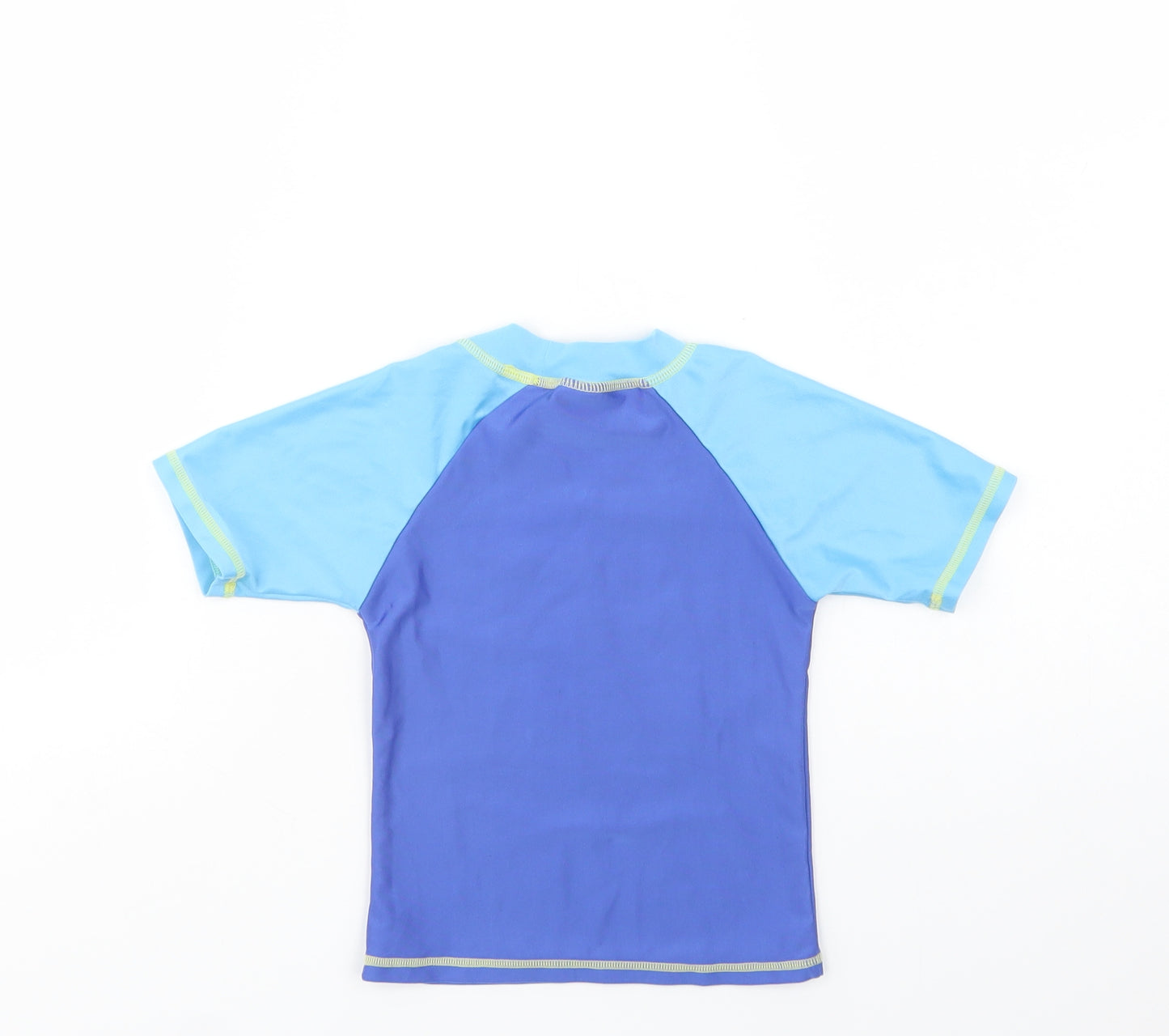 Free Summer Girls Blue Colourblock Polyester Pullover T-Shirt Size 3-4 Years Mock Neck Pullover - Team Surf