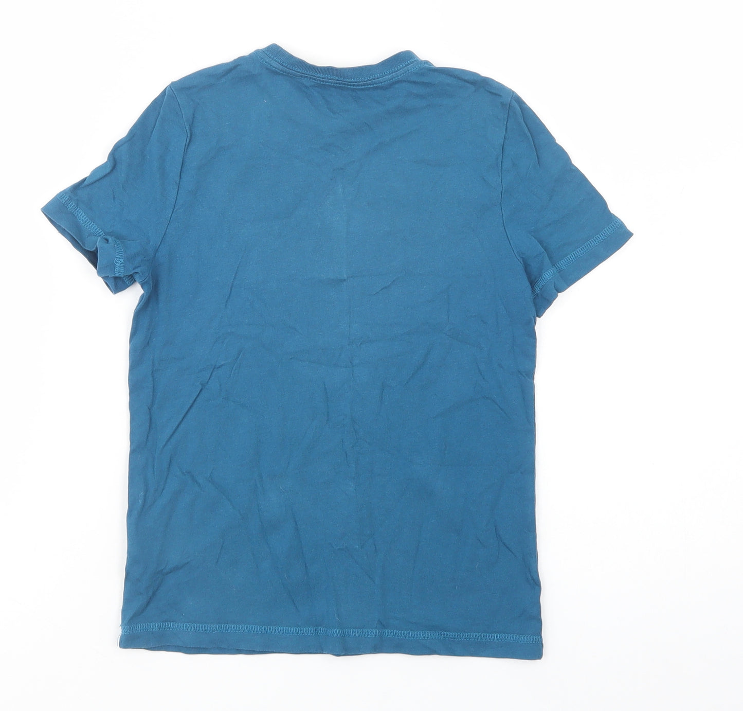 F&F Boys Blue  Cotton Pullover T-Shirt Size 5-6 Years Crew Neck Pullover - Street Skate