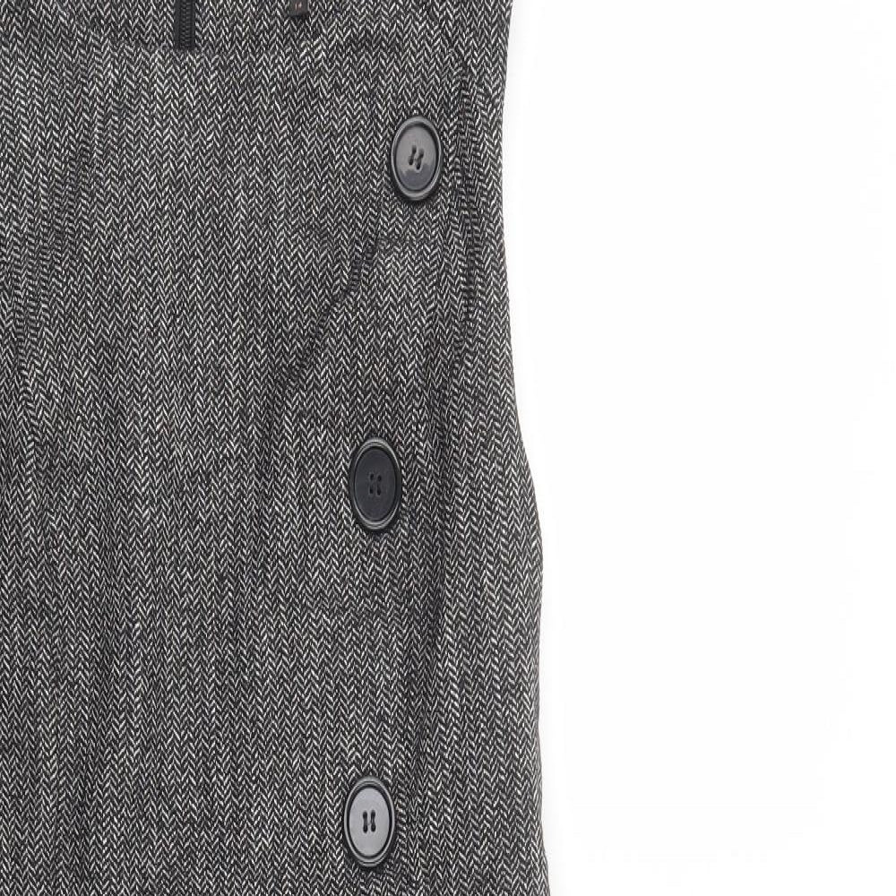 NEXT Womens Grey  Polyester Pencil Dress  Size 14  Scoop Neck Zip