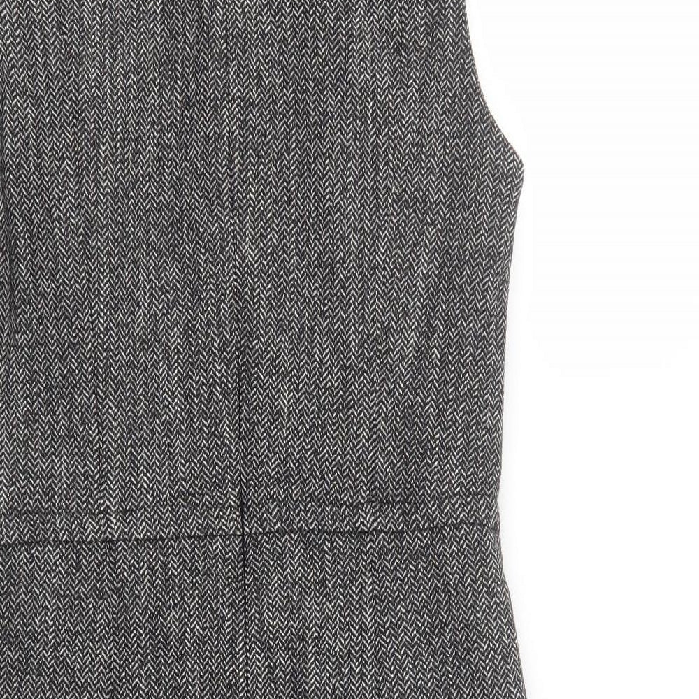 NEXT Womens Grey  Polyester Pencil Dress  Size 14  Scoop Neck Zip