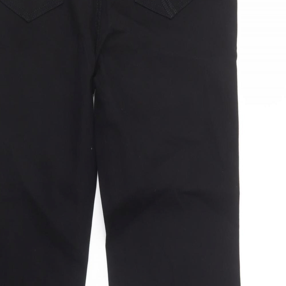 Per Una Womens Black  Cotton Bootcut Jeans Size 10 L30 in Regular Button
