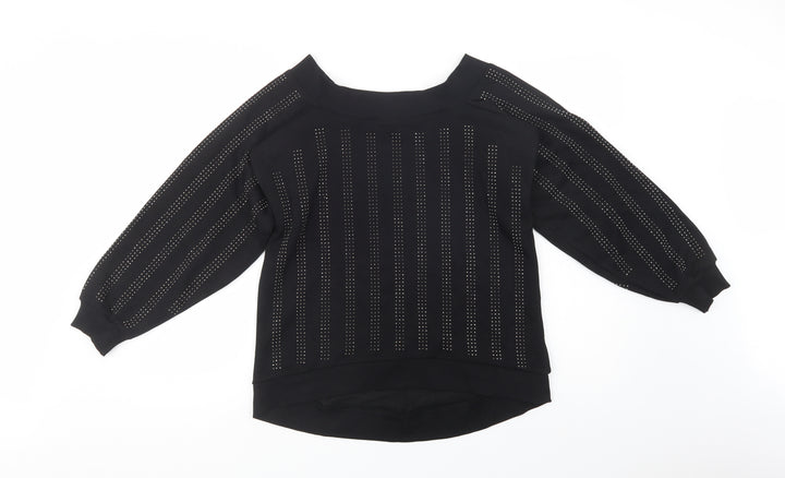 River Island Womens Black Cotton Pullover Sweatshirt Size XS Pullover