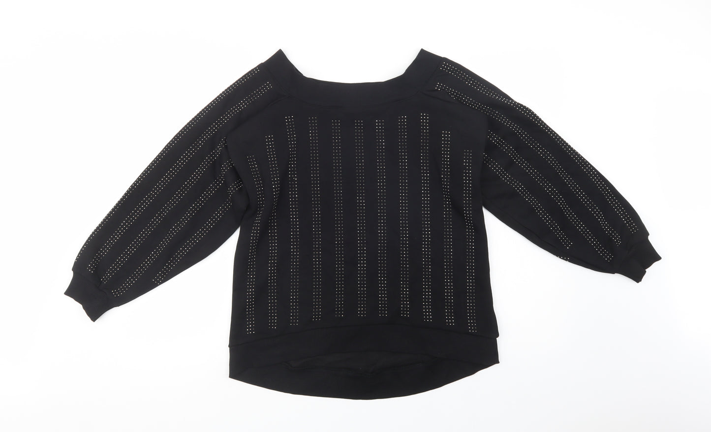 River Island Womens Black  Cotton Pullover Sweatshirt Size XS  Pullover
