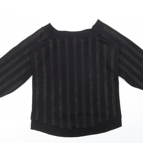 River Island Womens Black  Cotton Pullover Sweatshirt Size XS  Pullover