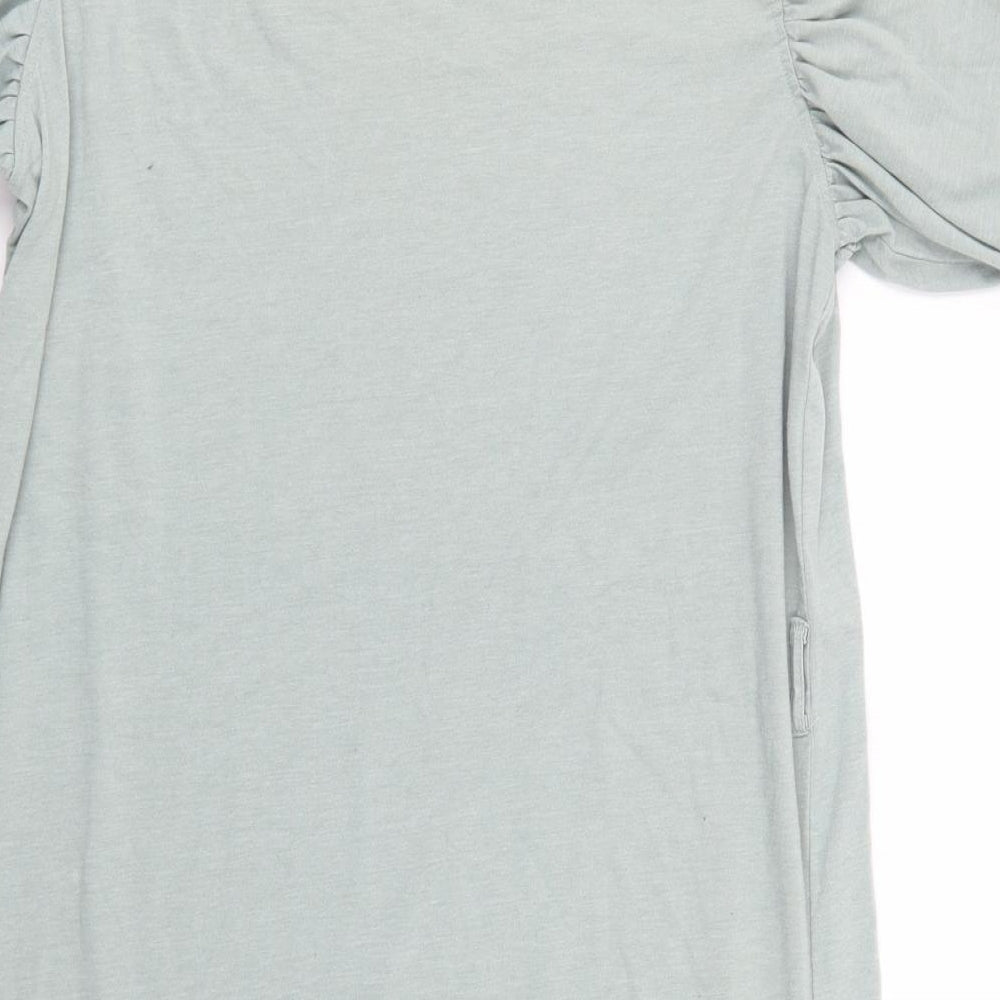 Missguided Womens Green  Polyester T-Shirt Dress  Size 12  Crew Neck Pullover
