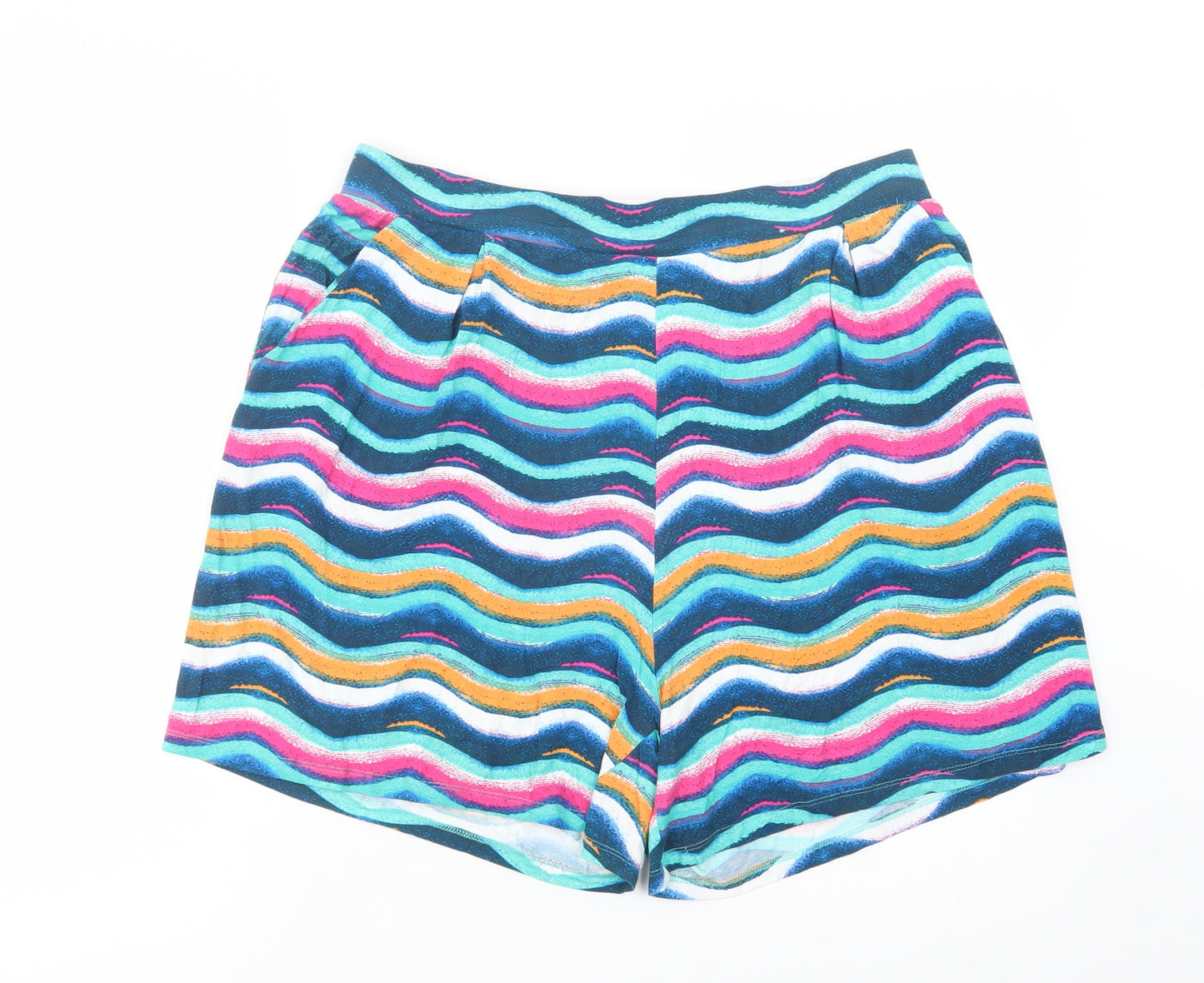 TU Womens Multicoloured Striped Viscose Bermuda Shorts Size 16 L4 in Regular