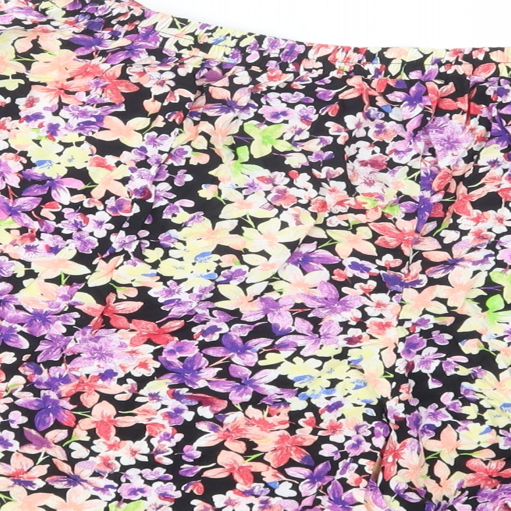 F&F Womens Multicoloured Floral Viscose Bermuda Shorts Size 16 L5 in Regular