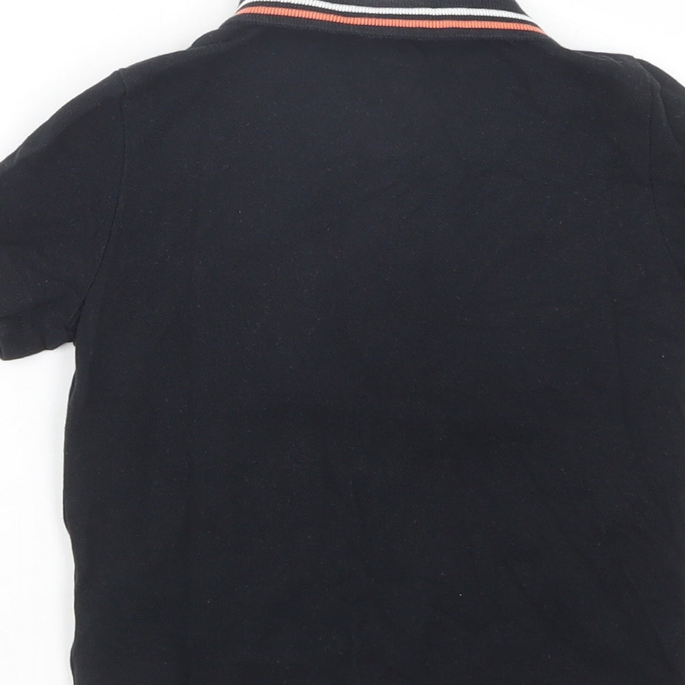 F&F Boys Black  Cotton Pullover Polo Size 3-4 Years Collared Button