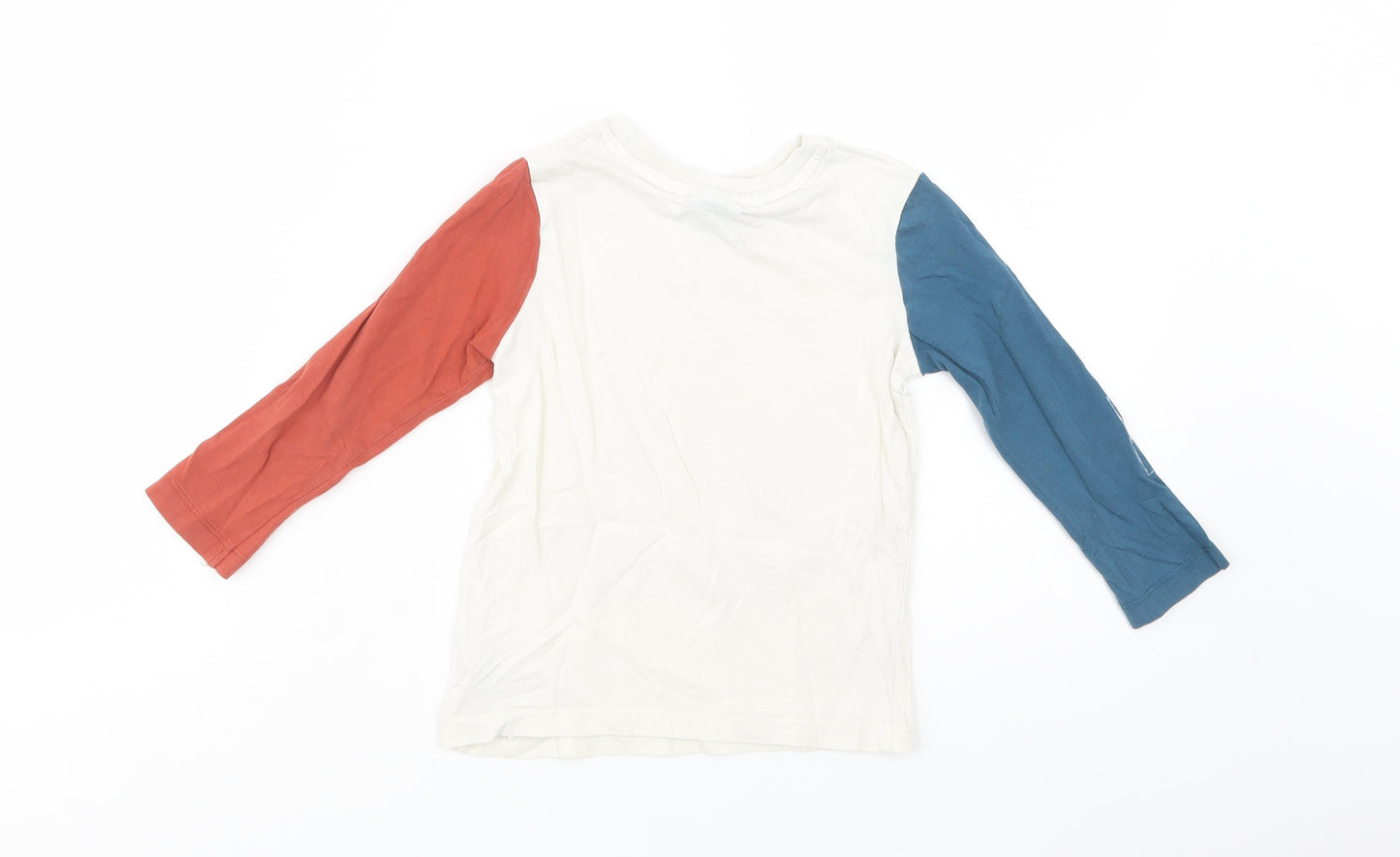 George Boys Ivory Colourblock Cotton Pullover T-Shirt Size 2-3 Years Crew Neck Pullover - Paw Patrol