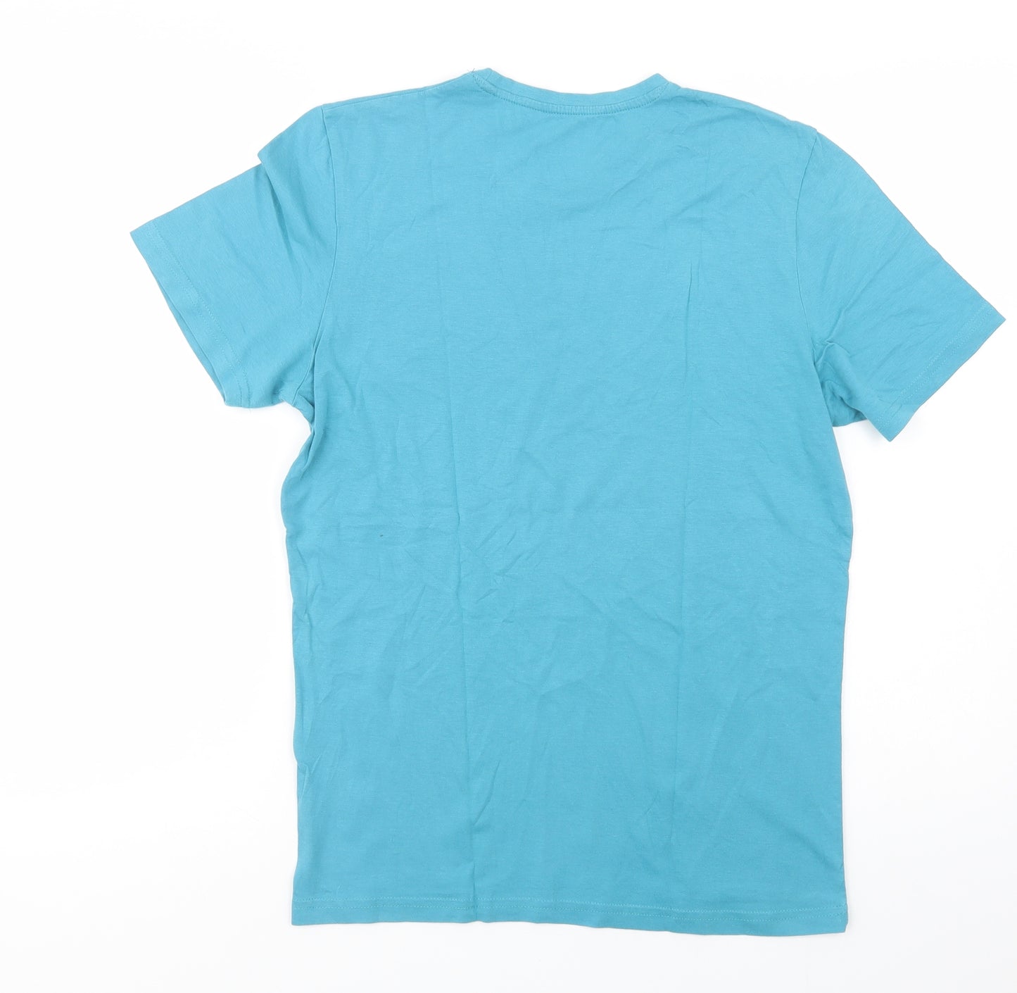 TOM TAILOR Mens Blue  Cotton  T-Shirt Size S Crew Neck