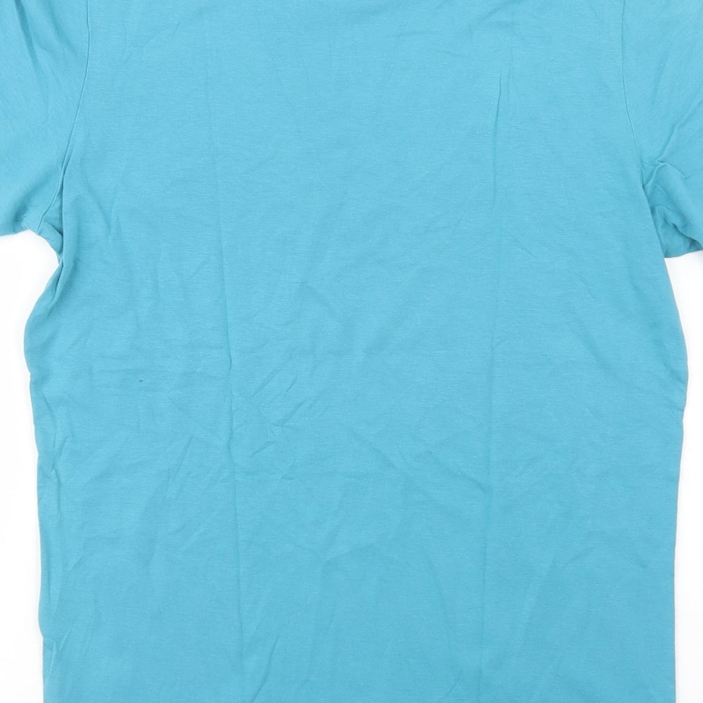 TOM TAILOR Mens Blue  Cotton  T-Shirt Size S Crew Neck
