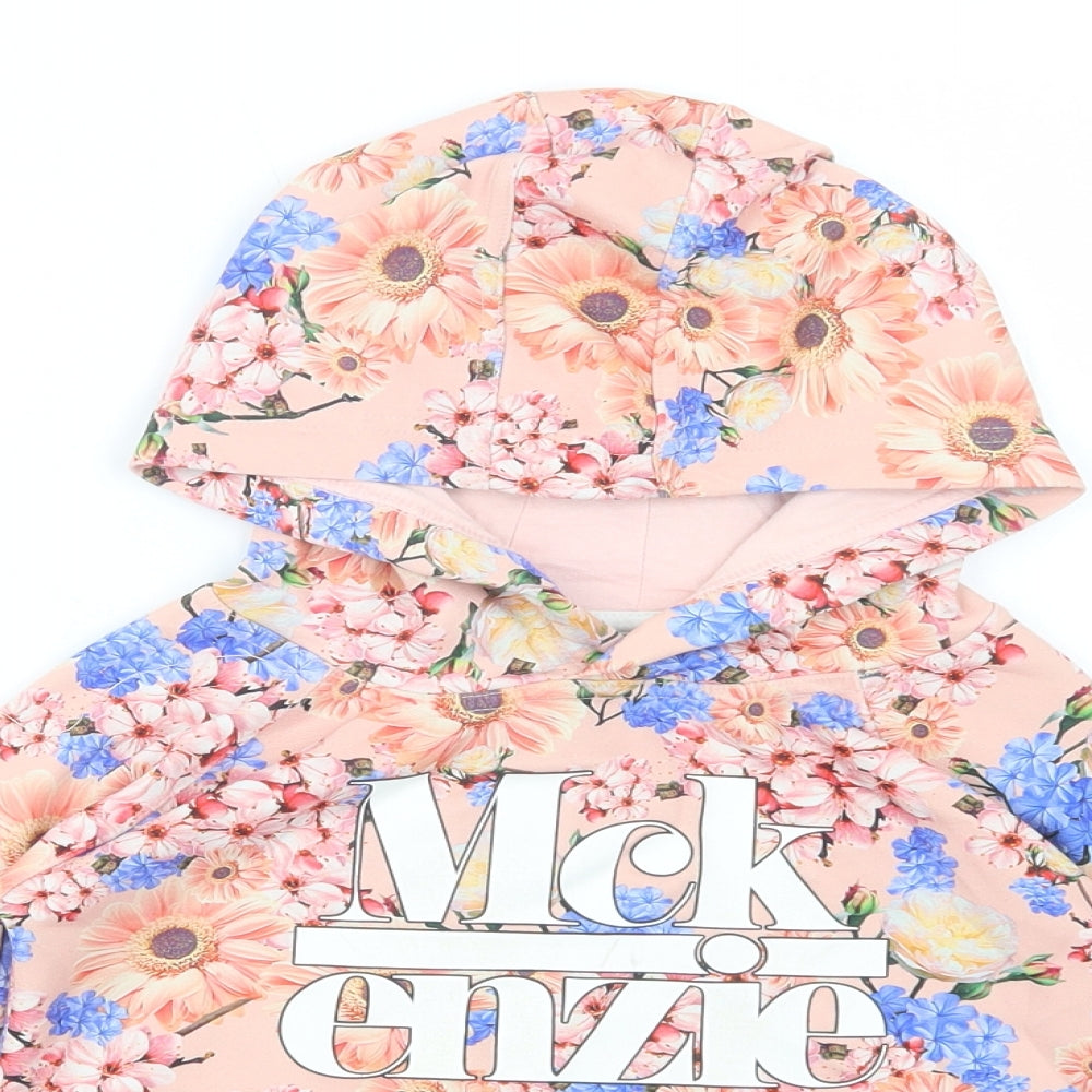 McKenzie Girls Pink Floral Polyester Pullover Hoodie Size 5-6 Years  Pullover