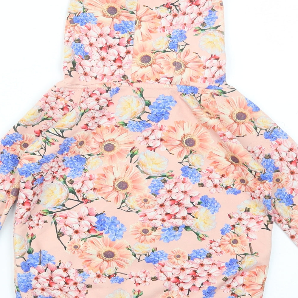 McKenzie Girls Pink Floral Polyester Pullover Hoodie Size 5-6 Years  Pullover