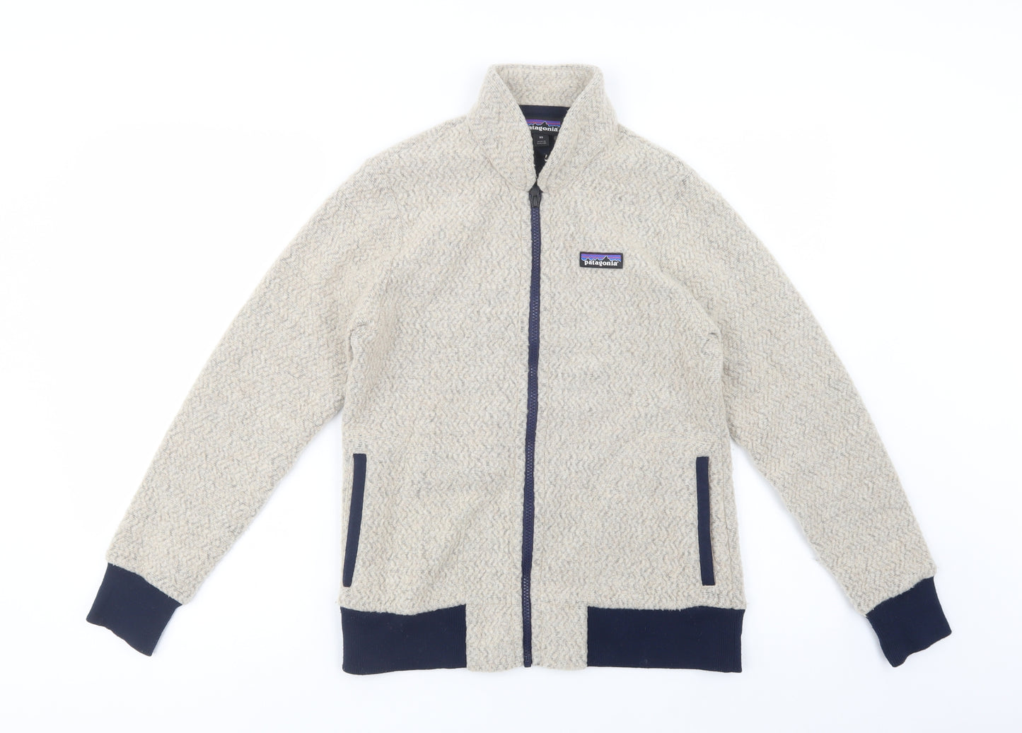 Patagonia Womens Beige  Polyester Full Zip Sweatshirt Size S  Zip