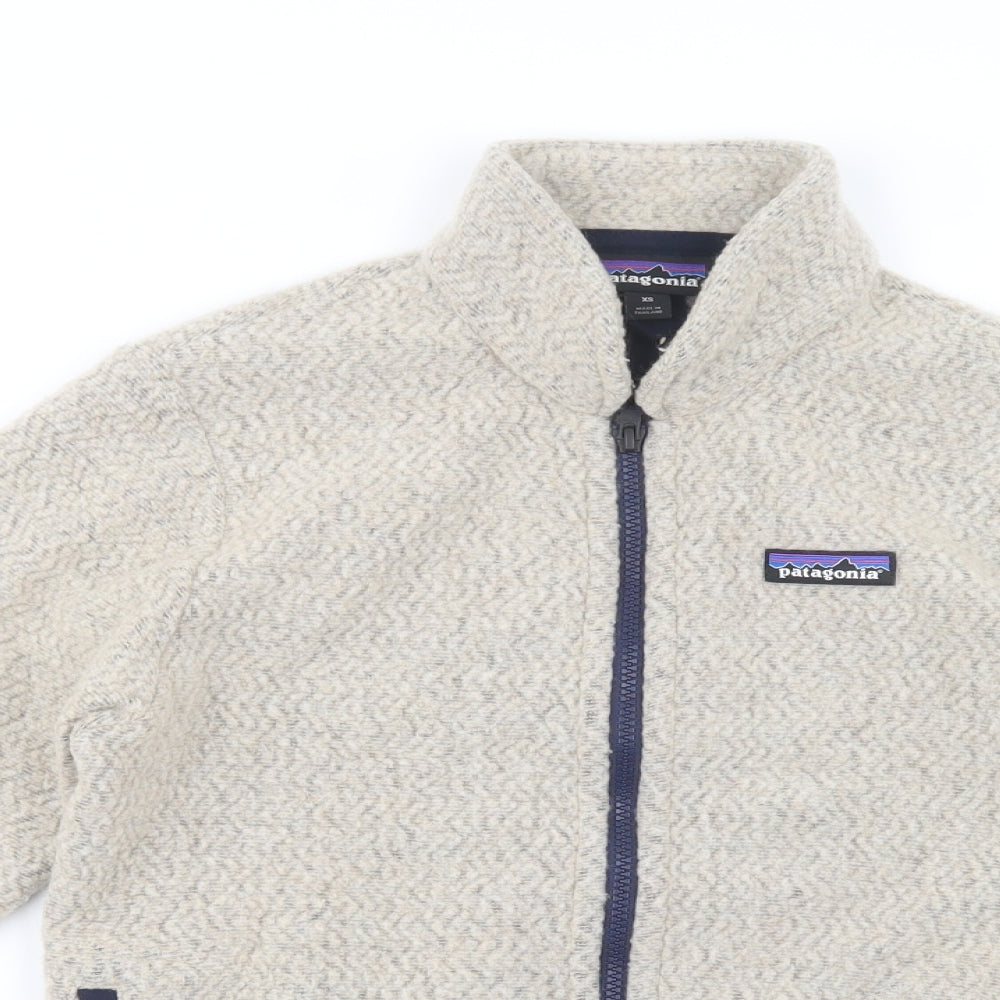 Patagonia Womens Beige  Polyester Full Zip Sweatshirt Size S  Zip