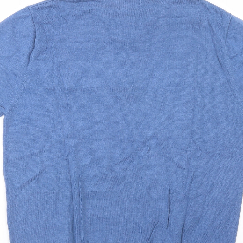 NEXT Mens Blue  Cotton  Polo Size L Collared Button