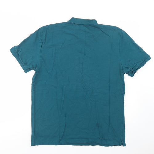 NEXT Mens Green  Cotton  Polo Size L Collared Button