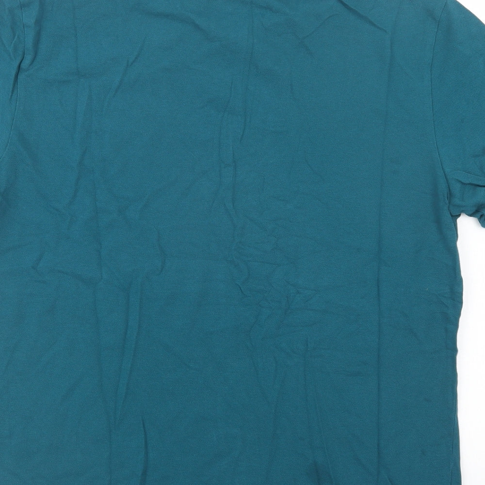 NEXT Mens Green  Cotton  Polo Size L Collared Button