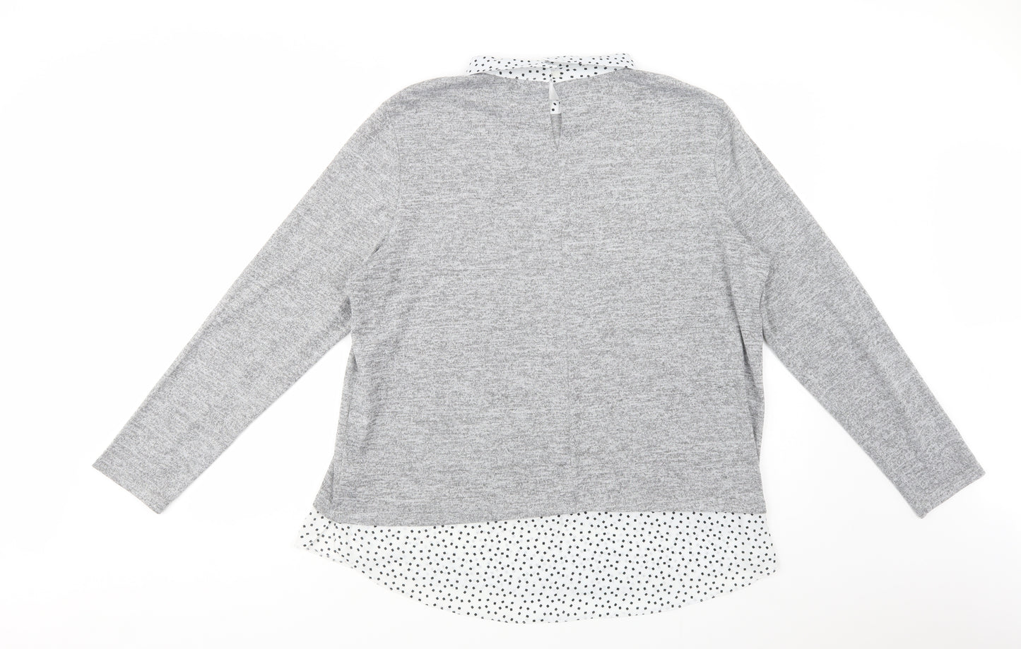 Primark Womens Grey Geometric Polyester Tunic Blouse Size 18 Collared