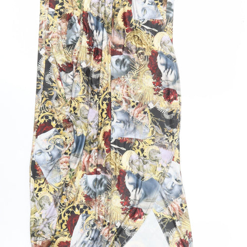 PRETTYLITTLETHING Womens Multicoloured Geometric Polyester Wrap Skirt Size 10