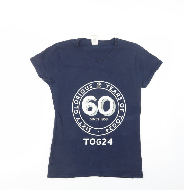 Gildan Womens Blue Cotton Basic T-Shirt Size S Crew Neck - TOG 24