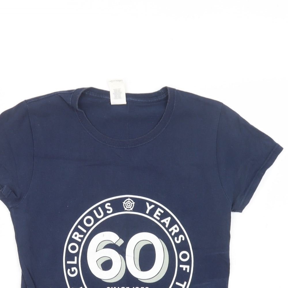 Gildan Womens Blue  Cotton Basic T-Shirt Size S Crew Neck - TOG 24