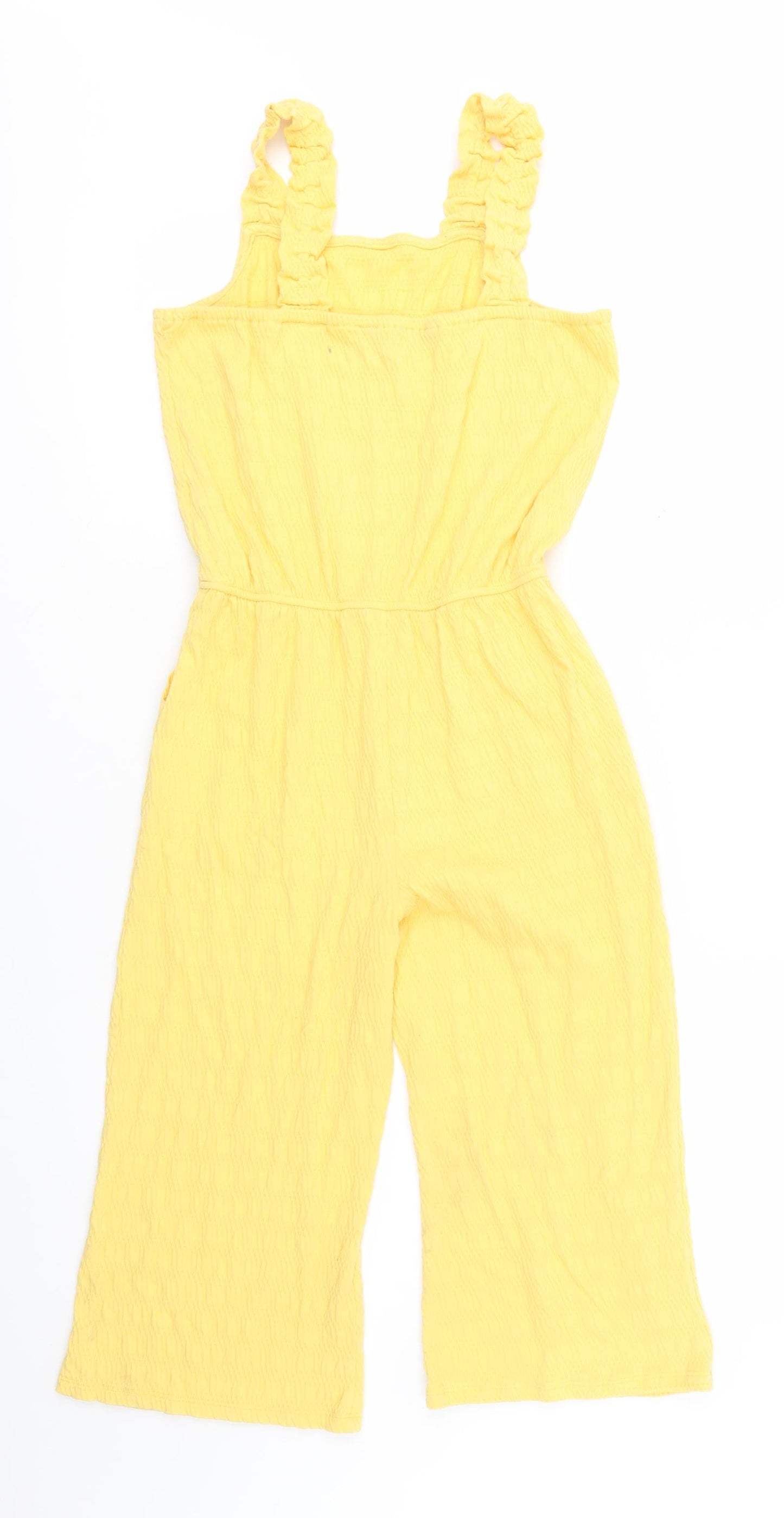 Primark Girls Yellow  Cotton Jumpsuit One-Piece Size 11-12 Years  Pullover