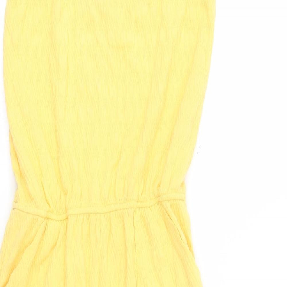 Primark Girls Yellow  Cotton Jumpsuit One-Piece Size 11-12 Years  Pullover